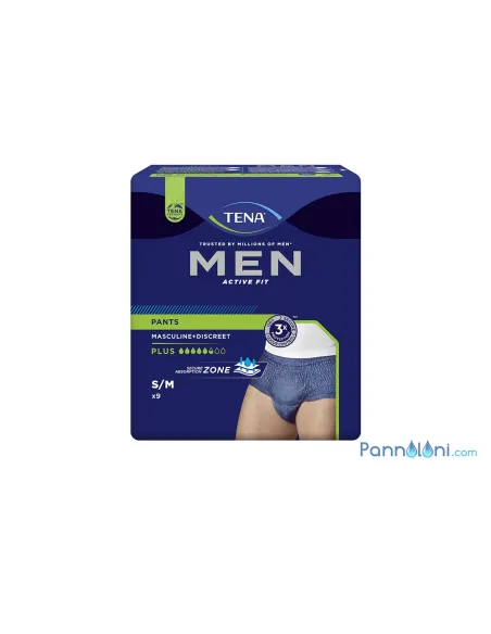 Mutanda Assorbente per Uomo Active Fit Tena Pants, Tg S M