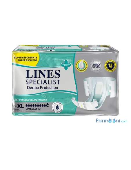 Pannolone con Adesivi Alta Protezione Lines Taglia XL