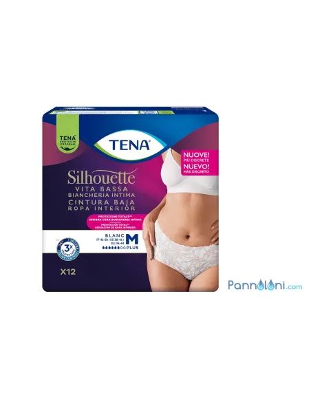 Tena Pants a Vita Bassa Silhouette Blanc Normal taglia M
